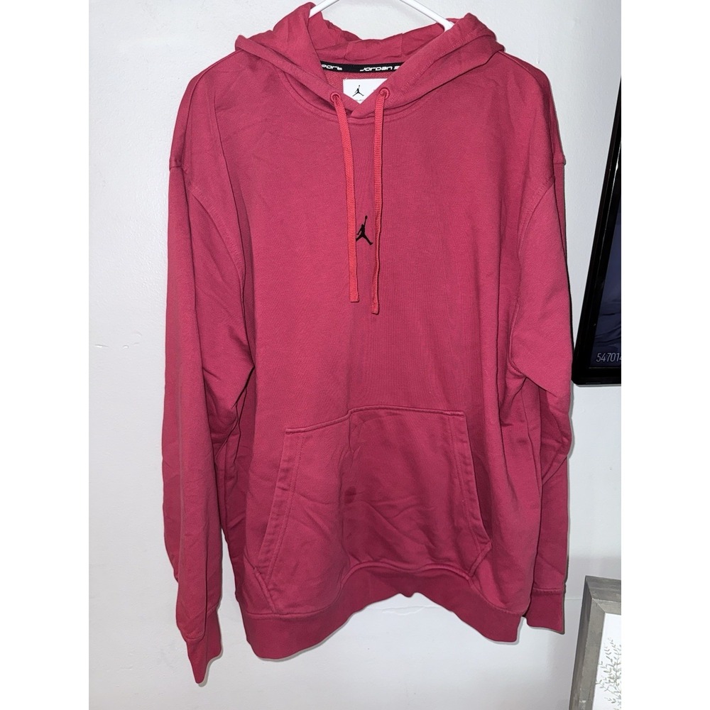 Jordan Sweater Hoodie Mens Extra Sz XL Red Pullover Fleece Jumpman DriFIT